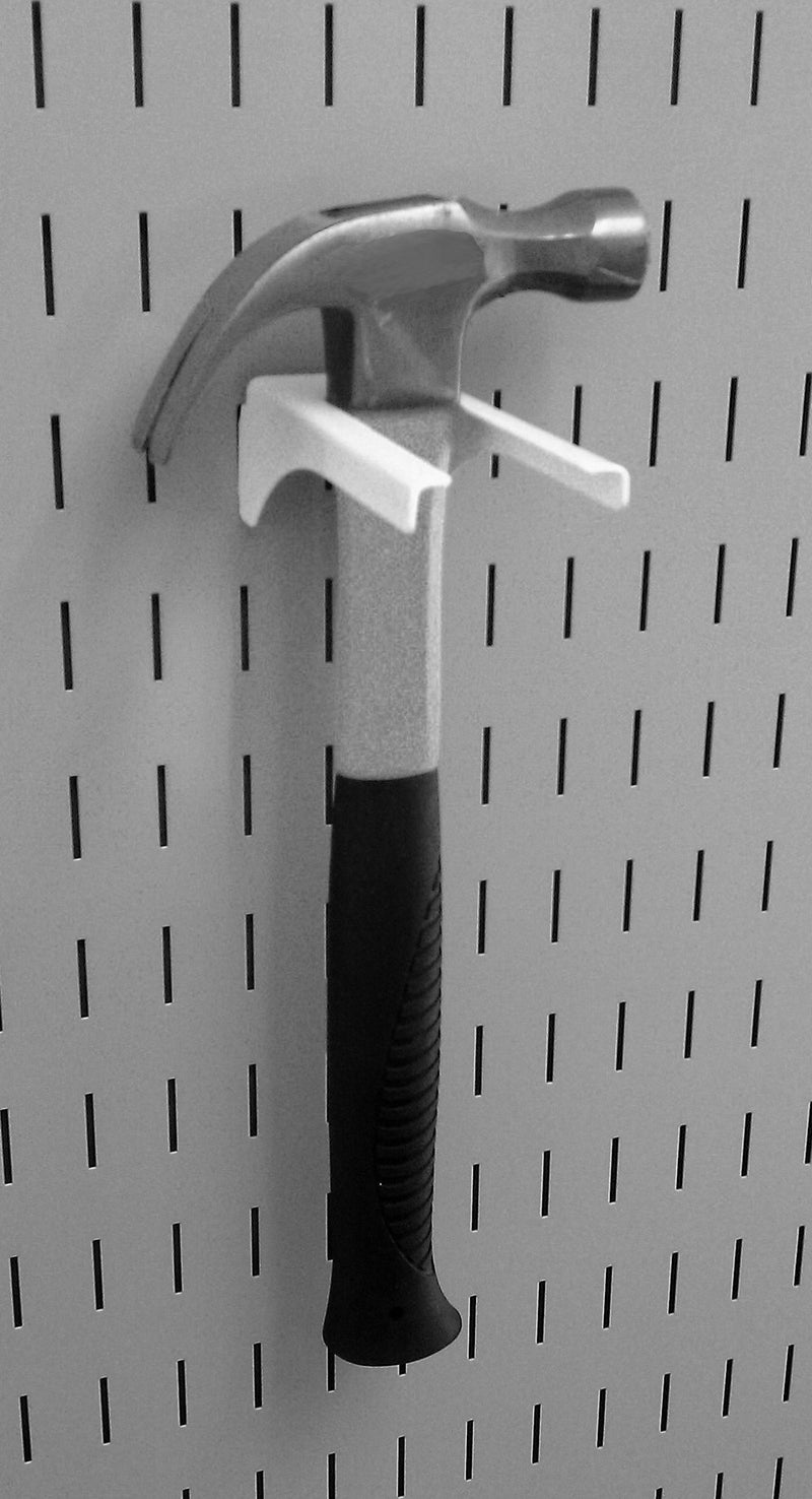 Wall Control 1-1/4in Handle Bracket Slotted Metal Pegboard Hook Pegboard and Slotted Tool Board - White - Image 3